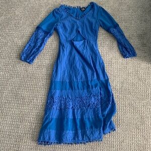 Lulus blue pomp dress- like new!